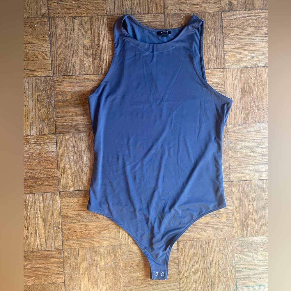 Express Charcoal High Neck Bodysuit